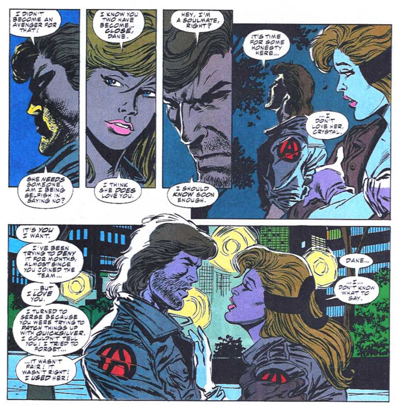 Dane doesn’t take too kindly to the Gann Josin process getting in the way of his adultery attempt in Avengers #361.